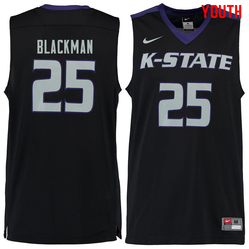 Youth #25 Rolando Blackman Kansas State Wildcats College Basketball Jerseys Sale-Black
